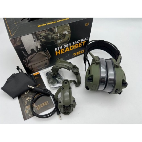 6TH GEN TACTICAL HEADSET тактическая гарнитура, звукосниматель и шумоподавление, активные в Арзамасе
