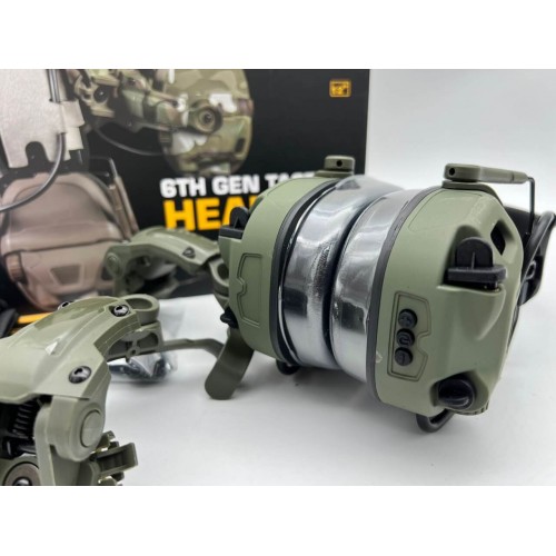 6TH GEN TACTICAL HEADSET тактическая гарнитура, звукосниматель и шумоподавление, активные в Арзамасе