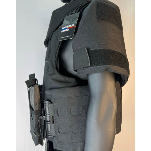 Бронежилет разгрузочный UNIVERSAL ARMOR в Арзамасе (СВМПЭ + бронеплиты Бр5 класса) черный