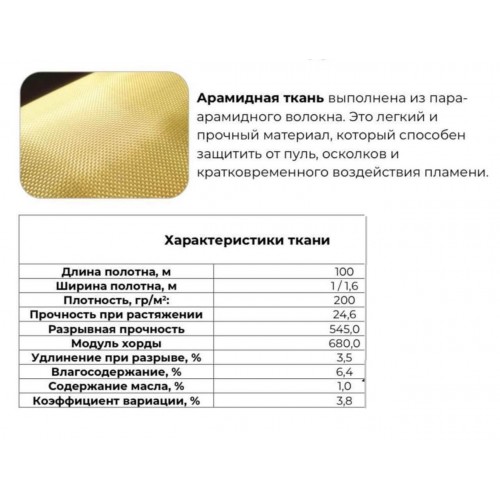 Кевлар, арамидная ткань в полотне / рулон в Арзамасе