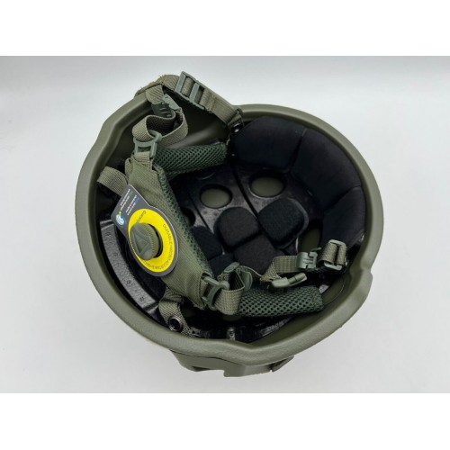 Кевларовый тактический баллистический композитный шлем ACH MICH NIJ IIIA Ops-Core (цвет «олива») / Бр2 класс защиты / с защитой ушей и системой регулировки Венди в Арзамасе