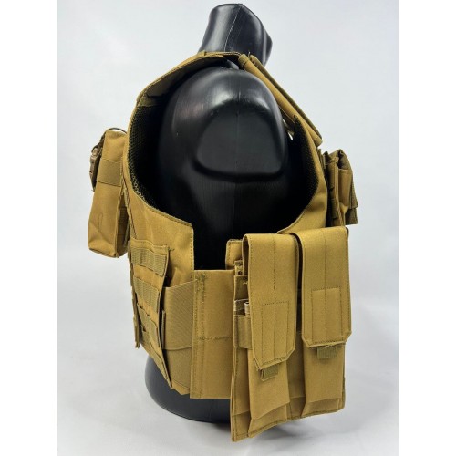 Тактический разгрузочный жилет «5 / пять карманов» с подсумками Tactical Molle Plate Carrier для съемных бронепластин в Арзамасе